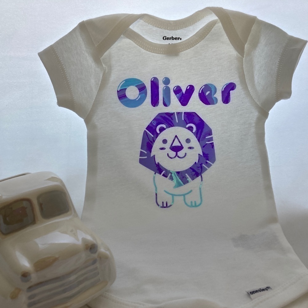 SALE Customized One-piece bodysuit with Holographic Lion